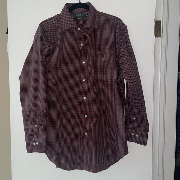Lauren Ralph Lauren Other - Lauren Ralph Lauren Men's Shirt Size 16.5 Red Green Plaid Button Up Long Sleeve
